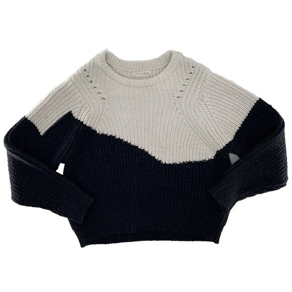 Hansel From Basel Anthropologie Chunky Knit Sweater Size 1 Wood Blnd Color Block - Picture 7 of 10